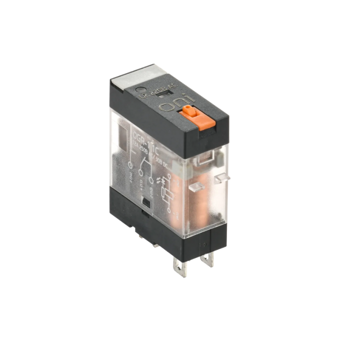 OGR-1 1C 220В AC Реле общего назначения со светодиодом и тестовой кнопкой ONI 0,021 12,6x40x28,8 OGR-1-1C-220B-AC-CO-CBETODIODOM