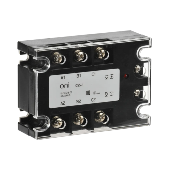 OSS-1 40А 380В AC 3-32В DC Реле твердотельное ONI 0,4 48x105x37 OSS-1-40A-380B-AC-3-32B-DC