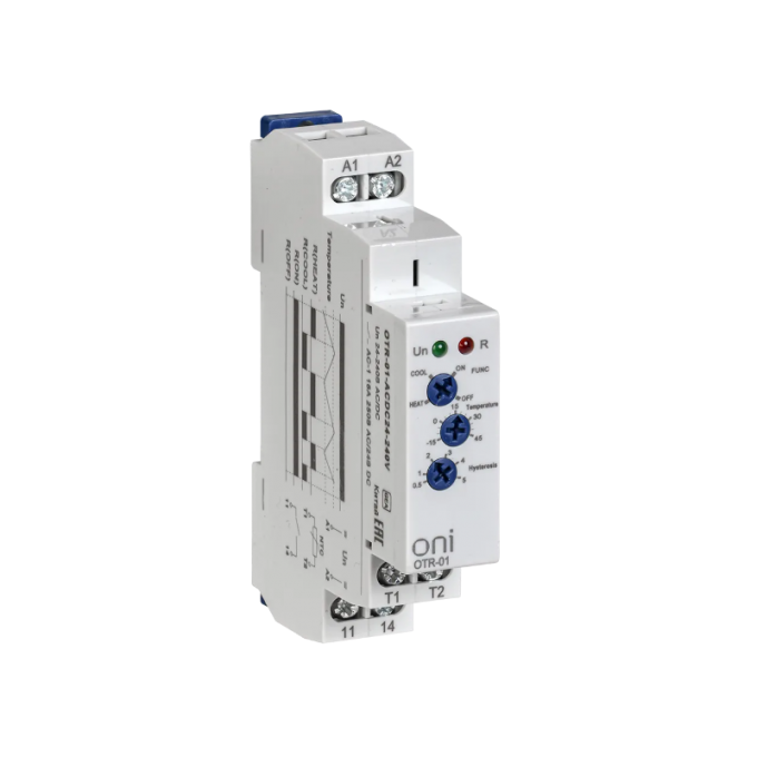 OTR-01 1 контакт 24-240В AC/DC Реле температурное ONI 0,137 18x95x64 OTR-01-24-240B