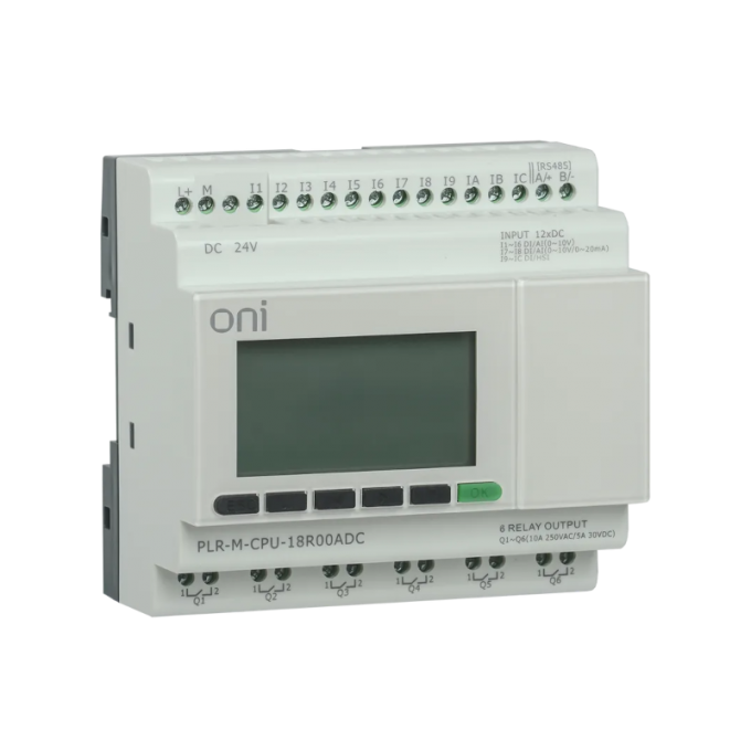 PLR-M. CPU DI12/DO06(R) 220В AC Программируемый логический контроллер ONI Ethernet RS-232 PLR-M-CPU-18R00AAC