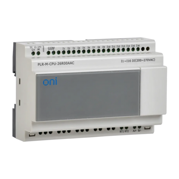 PLR-M. CPU DI16(230В АС) 12-24В DC Программируемый логический контроллер ONI RS-485 Ethernet PLR-M-CPU-26R00AAC