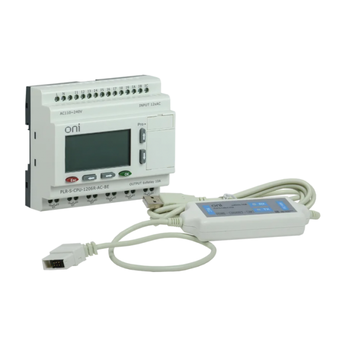 PLR-S. Стартовый набор 220В AC Логическое реле ONI 12 дискретных входов USB RS-232 PLR-S-STK-1206R-AC-BE
